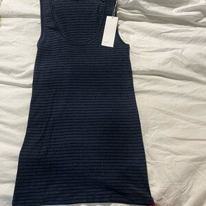 VINCE BUNDLE navy stripped tank, black and white shirt